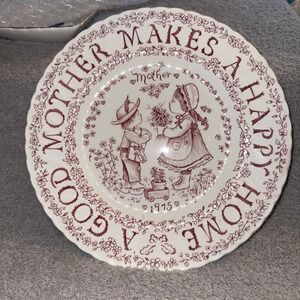VTG A Good Mother Makes A Happy Home Plate Royal Crownford Norma Sherman England